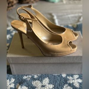 Authentic Jimmy Choo nude slingback heels with box